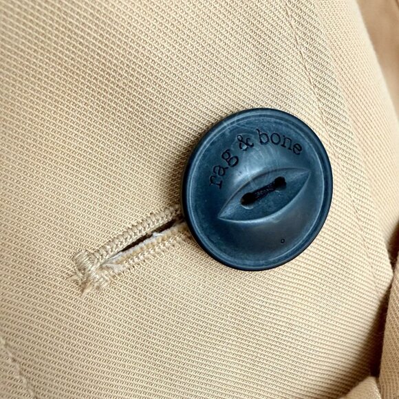 Rag & Bone Classic Cotton Trench Coat Khaki Size M - Picture 12 of 14